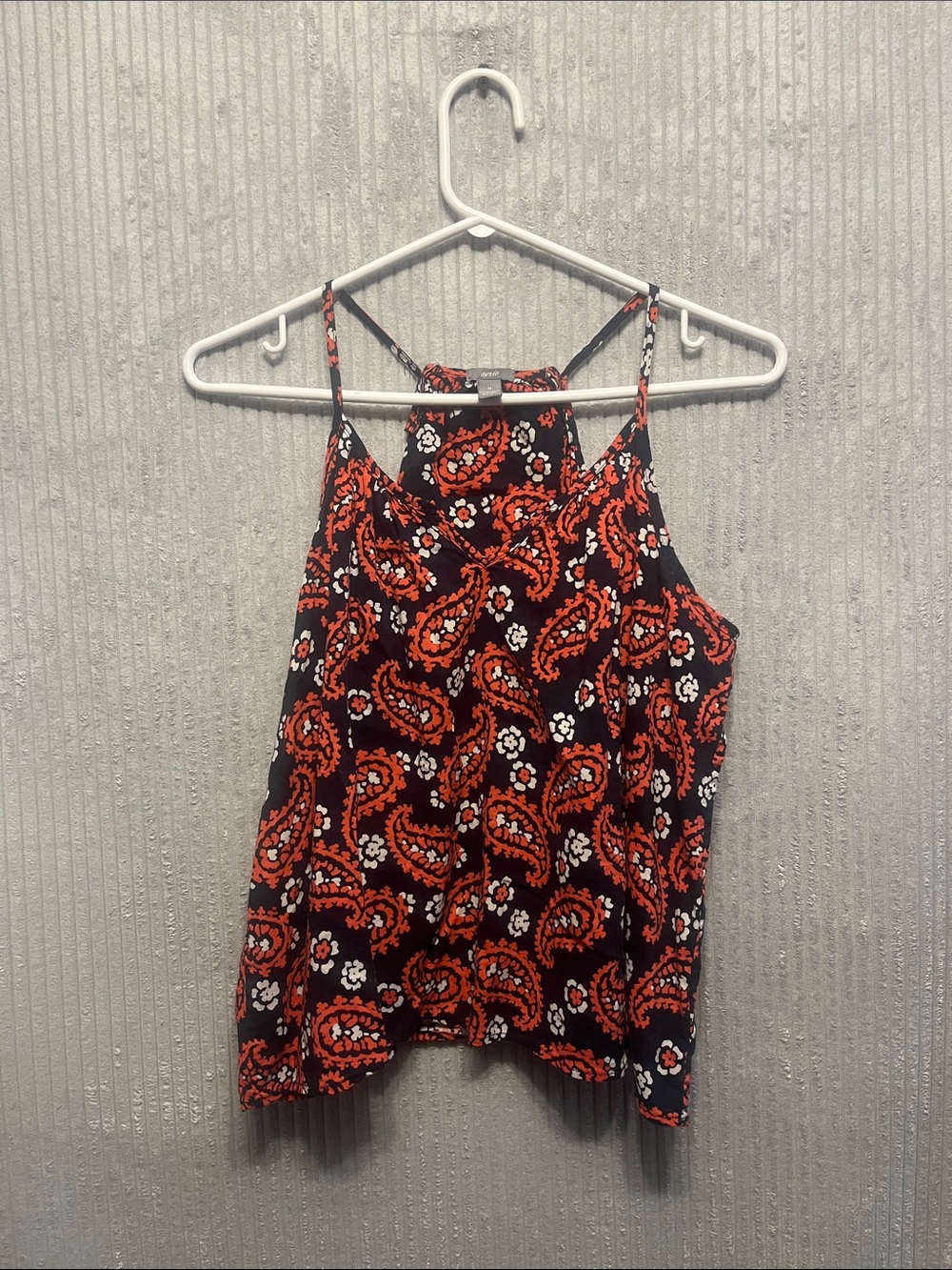 aerie Black Cami with Orange Paisley Print Medium